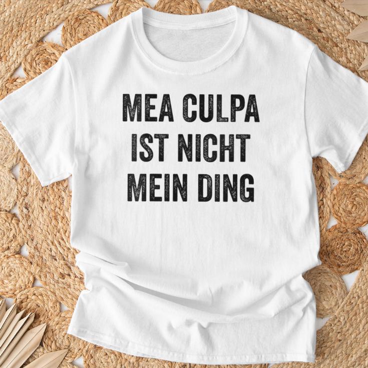 Women's Mea Culpa Ist Nicht Mein Ding Blue T-Shirt Geschenke für alte Männer