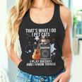 Damen Das Ist Was Ich Mache Ich Pet Cats Ich Spiele Gitarren & Ich Weiß Dinge Mit-Ausschnitt Tank Top