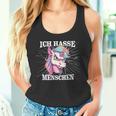 Unicorn Meme Based Ich Hasse Menschen Tank Top