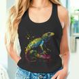 Lizard Lizard Colourful Colour Animal Favourite Animal Fan Tank Top