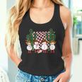 Retro Groovy Cowboy Snowmans Western Cactus Howdy Christmas Tank Top