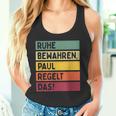 Ruhe Bewahren Paul Regelt Das Spruch In Retro Colours Tank Top