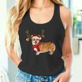 Santa Corgi Reindeer Light Christmas Tank Top