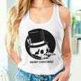 Creepy Christmas Skull Snowman Cute Scary Gift Holiday Premium Tank Top