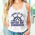 Warum Ich Der Kapänn Bin Weil Ich Es Kann Boat Rider Gray Tank Top