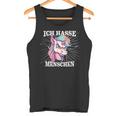 Unicorn Meme Based Ich Hasse Menschen Tank Top