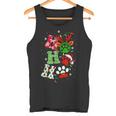 Ho Ho Ho Christmas Pajamas Cat Dog Paw Print For Puppy Lover Tank Top