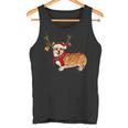 Santa Corgi Reindeer Light Christmas Tank Top
