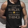 Burger Das Ist Was Ich Esse Und Weiß Dinge Tank Top Geschenke für Ihn