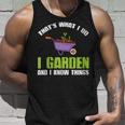 Damen Das Ist Was Ich Im Garten Mache Und Ich Weiß Dinge Mit-Ausschnitt Tank Top Geschenke für Ihn