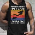 Damen Das Ist Was Ich Mache Ich Streichle Katzen I Scuba Dive & Ich Weiß Dinge Mit-Ausschnitt Tank Top Geschenke für Ihn