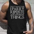 Das Ist Was Ich Mache Ich Pariere Riposte Und Ich Weiss Dinge Tank Top Geschenke für Ihn