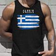 Greece Flag Brush Stroke Style Tank Top Geschenke für Ihn