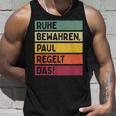 Ruhe Bewahren Paul Regelt Das Spruch In Retro Colours Tank Top Geschenke für Ihn