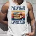 Das Ist Was Ich Tue Ich Lese Bücher Ich Trinke Wein Und Ich Weiß Dinge Gray Tank Top Geschenke für Ihn