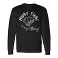 Damen Muay Thai Ist Mein Ding Mit-Ausschnitt Langarmshirts Geschenkideen