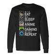 Eat Sleep Anime Gaming Repeat Kawaii Otaku Anime Manga Long Sleeve T-Shirt Gifts ideas