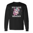 Unicorn Meme Based Ich Hasse Menschen Langarmshirts Geschenkideen