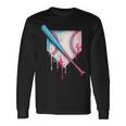 Ice Cream Drip Baseball Bat Home Plate With Sprinkles Drip Long Sleeve T-Shirt Gifts ideas