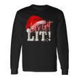 Let Get Lit Party Christmas Xmas Vibe Lit Af Drinking Pun Long Sleeve T-Shirt Gifts ideas