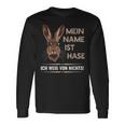 Mein Name Ist Hase Ich Weißon Nichts My Name Is Rabbit Langarmshirts Geschenkideen