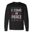 I Come In Peace I'm Peace Xmas Matching Couples Christmas Long Sleeve T-Shirt Gifts ideas