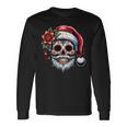 Santa Sugar Skull Mexican Calavera Christmas Long Sleeve T-Shirt Gifts ideas