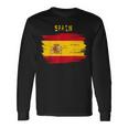 Spain Flag Brush Stroke Style Langarmshirts Geschenkideen