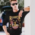 Cat Ramen Noodle Japanese Anime Manga Ramen Kawaii Cat Long Sleeve T-Shirt Gifts for Him