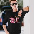 Cute Kawaii Leopard Gecko Dabbing Axolotl Friends Boys Long Sleeve T-Shirt Gifts for Him