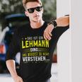 Damen Das Ist Ein Lehmann Ding Spruch Für Familie Lehmann Mit-Ausschnitt Langarmshirts Geschenke für Ihn