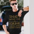 Damen Das Ist Was Ich Trinke Ich Grille Und Ich Weiß Dinge Mit-Ausschnitt Langarmshirts Geschenke für Ihn