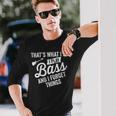 Damen Das Ist Was Ich Tue Ich Spiele Bass Undergesse Dinge Mit-Ausschnitt Langarmshirts Geschenke für Ihn