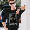 Dog Bah Hum Pug Christmas Pet Holiday Photo Humbug Bug Long Sleeve T-Shirt Gifts for Him