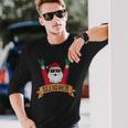 Sleigher Rock N Roll Santa Claus Christmas Long Sleeve T-Shirt Gifts for Him