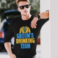 Groom's Drinking Team Retro Stag Night Langarmshirts Geschenke für Ihn