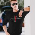 Heartbeat Portuguese Flag Portugal Langarmshirts Geschenke für Ihn