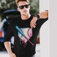 Ice Cream Drip Baseball Bat Home Plate With Sprinkles Drip Long Sleeve T-Shirt Gifts for Him