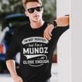 Ich Bin Nicht Perfekt Aber Ich Bin Ein Munoz So Nah Genug Nachname Langarmshirts Geschenke für Ihn