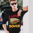 Ich Liebe Döner Kebab Fleisch Döner Langarmshirts Geschenke für Ihn