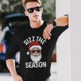 Rizz The Season Sigma Rizzler Santa Claus Rizzmas Joke Long Sleeve T-Shirt Gifts for Him