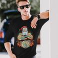 Tattoo Santa Biker Santa Claus Christmas Beer Belly Xmas Tank Top Long Sleeve T-Shirt Gifts for Him