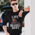 Tattoo Santa Life Behind Bars Biker Santa Shirt Long Sleeve T-Shirt Gifts for Him