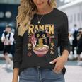Cat Ramen Noodle Japanese Anime Manga Ramen Kawaii Cat Long Sleeve T-Shirt Gifts for Her