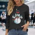 Christmas Scary Snowman Holiday Horror Creepy Face Winter Tank Top Long Sleeve T-Shirt Gifts for Her