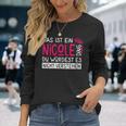 Damenorname Nicole Name Namenstag Spruch Das Ist Ein Nicole Ding Mit-Ausschnitt Langarmshirts Geschenke für Sie