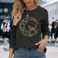 Dia De Los Muertos Chat Lune T-shirt à manches longues Cadeaux pour elle