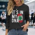 It's In My Dna Lebanon Flag Fingerprint Langarmshirts Geschenke für Sie