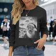 Santa Claus Selfie With Ufos Weird Christmas 2024 Long Sleeve T-Shirt Gifts for Her