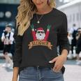 Sleigher Rock N Roll Santa Claus Christmas Long Sleeve T-Shirt Gifts for Her